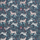 Clarke And Clarke Fabric Protea Velvet Navy WILDERIE BY EMMA J SHIPLEY FOR C&C POLYESTER - 100% Spain HEAVY Horizontal: 27 and Vertical: 25.36 55 - My Fabric Connection -
