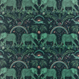 Clarke And Clarke Fabric Zambezi Velvet Teal WILDERIE BY EMMA J SHIPLEY FOR C&C POLYESTER - 100% Spain HEAVY Horizontal: 27 and Vertical: 21.62 55 - My Fabric Connection -