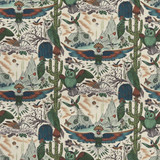 Clarke And Clarke Fabric Frontier Linen Green WILDERIE BY EMMA J SHIPLEY FOR C&C COTTON - 60%;LINEN - 40% Spain HEAVY Horizontal: 54 and Vertical: 29.1 54 - My Fabric Connection -