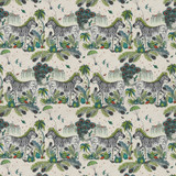 Clarke And Clarke Fabric Lost World Linen Green WILDERIE BY EMMA J SHIPLEY FOR C&C COTTON - 60%;LINEN - 40% Spain HEAVY Horizontal: 27 and Vertical: 35.36 54 - My Fabric Connection -