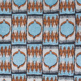 Gaston Y Daniela Fabric Cuzco Azul/Teja GASTON NUEVO MUNDO VISCOSE - 72%;COTTON - 16%;POLYESTER - 12% Turkey MEDIUM Horizontal: 12.5 and Vertical: 23 49 - My Fabric Connection -