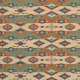 Charlotte Fabric D2011 Jade Southwest 50% Cotton, 50% Polyester Made In USA Exceeds 100,000 Wyzenbeek Rubs (Heavy Duty) </p><p>Repeat: Horizontal: 7.5" x Vertical: 14.5" 54 Inches - My Fabric Connection -