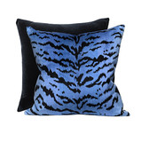Scalamandre Pillow Tigre/Indus Pillow/Blues & Black Pillow 69% VISCOSE / 18% POLYESTER /|13% COTTON|60% SILK / 27% COTTON / 13% POLYESTER USA </p><p>Repeat: H: , V: - My Fabric Connection -