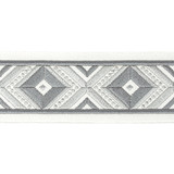 Stout Trim Oakdale Tape 2 Pewter STITCHED UP TRIM 100%COT %BEMB INDIA Horizontal: 2.500 and Vertical: 3.000 2.5 in - My Fabric Connection -