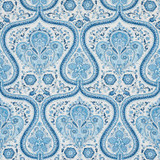 Schumacher Fabric Paisley Court Blue 179860 East Meets West 13.5" - My Fabric Connection - Schumacher Fabric Paisley Court Blue 179860 East Meets West 13.5" - My Fabric Connection -