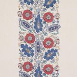 Schumacher Fabric Anatolia Embroidery Blue & Red 80750 Cabana 27.0" - My Fabric Connection - Schumacher Fabric Anatolia Embroidery Blue & Red 80750 Cabana 27.0" - My Fabric Connection -