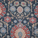 Stout Fabric Pamp 3 Colonial COMFORTABLE LIVING HAZE/NAVY 75%COT 25%LIN PAKISTAN Horizontal: 27.125 and Vertical: 25.250 55 in - My Fabric Connection -
