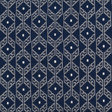 Carole Fabric Our Corner Navy Bluebell 75% Cotton, 25% Spun Polyester India 5" V, 5 3/4" H 52" - My Fabric Connection -