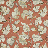 Carole Fabric Briarway Terra Cotta Dawn & Dusk 100% Cotton Spain 27" V, 27" H HD 54" - My Fabric Connection -