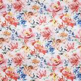 Carole Fabric Flower Party Geranium Dawn & Dusk 100% Cotton India 27" V, 13 1/2" H HD 54" - My Fabric Connection -