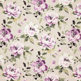 Carole Fabric Trust Your Heart Plum Dawn & Dusk 100% Polyester India 25" V, 13 1/2" H HD 55" - My Fabric Connection -