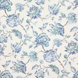 Carole Fabric Full Frame Delphinium Dewdrop 97% Cotton, 3% Linen Printed In Usa 27" V, 14 1/2" H HD 54" - My Fabric Connection -