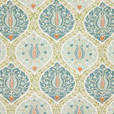 Carole Fabric Stateside Lagoon Dewdrop 90% Cotton, 10% Linen-SSR Printed In Usa 18" V, 13 1/2" H 54" - My Fabric Connection -