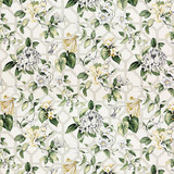 Carole Fabric Bird Trellis Garden Evergreen 100% Cotton Peru 27" V, 13 1/2" H HD 54" - My Fabric Connection -