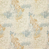 Carole Fabric Blooming Meadow Flaxen Evergreen 100% Cotton India 27 1/2" V, 13 3/4" H HD 55" - My Fabric Connection -
