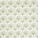 Carole Fabric Ginkgo Sketches Moss Evergreen 100% Cotton Spain 4 1/2" V, 4 1/2" H 54" - My Fabric Connection -
