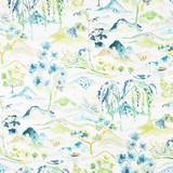 Carole Fabric A Day Off Seafoam Jade 100% Cotton Spain 27" V, 13 1/2" H HD 54" - My Fabric Connection -