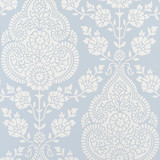 Anna French Wallpaper Balmuccia Damask Soft Blue AT57866 Wallpaper </p><p>Repeat: V: 21.00"(53.34 cm) 20.50"(52.07 cm) - My Fabric Connection -