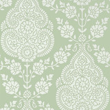 Anna French Wallpaper Balmuccia Damask Soft Green AT57867 Wallpaper </p><p>Repeat: V: 21.00"(53.34 cm) 20.50"(52.07 cm) - My Fabric Connection -