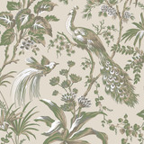 Anna French Wallpaper Peacock Toile Green on Natural AT57832 Wallpaper </p><p>Repeat: V: 36.00"(91.44 cm) 27.00"(68.58 cm) - My Fabric Connection - Anna French Wallpaper Peacock Toile Green on Natural AT57832 Wallpaper </p><p>Repeat: V: 36.00"(91.44 cm) 27.00"(68.58 cm) - My Fabric Connection -