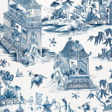 Thibaut Fabric Grand Palace Blue and White F913614 Fabric 100% Linen SCOTLAND 15000 </p><p>Repeat: V: 35.5 54 - My Fabric Connection -
