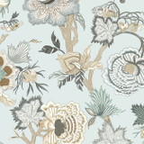 Thibaut Wallpaper Indienne Jacobean Robin's Egg T36420 Wallpaper Non Woven Wallpaper UNITED STATES - </p><p>Repeat: V: 48.5 27 - My Fabric Connection -