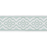 Thibaut Fabric Belinda Tape Mist E12190 Fabric 54% Cotton, 36% Linen, 10% Spun Poly INDIA - </p><p>Repeat: V: 2.5 2.875 - My Fabric Connection -
