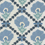 Greenhouse Fabric S6253 Porcelain - 68% Polyester, 21% Linen, 11% Cotton With 100% Cotton Embroidery India 9000 10.7" H, 9.4" V 55" - My Fabric Connection -