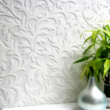 Brewster High Leaf White Paintable Textured Vinyl Wallpaper Anaglypta XII Covers about 56.4 square feet Great Britain Unpasted 25-in repeat, straight match 20.5-in by 33-ft long roll - My Fabric Connection - Brewster High Leaf White Paintable Textured Vinyl Wallpaper Anaglypta XII Covers about 56.4 square feet Great Britain Unpasted 25-in repeat, straight match 20.5-in by 33-ft long roll - My Fabric Connection -