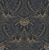 Brewster Windsor Blue Damask Wallpaper Archive Collection Covers about 56.4 square feet Great Britain Unpasted 21-in repeat, straight match 20.5-in by 33-ft long roll - My Fabric Connection - Brewster Windsor Blue Damask Wallpaper Archive Collection Covers about 56.4 square feet Great Britain Unpasted 21-in repeat, straight match 20.5-in by 33-ft long roll - My Fabric Connection -