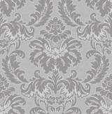 Brewster Windsor Grey Damask Wallpaper Archive Collection Covers about 56.4 square feet Great Britain Unpasted 21-in repeat, straight match 20.5-in by 33-ft long roll - My Fabric Connection - Brewster Windsor Grey Damask Wallpaper Archive Collection Covers about 56.4 square feet Great Britain Unpasted 21-in repeat, straight match 20.5-in by 33-ft long roll - My Fabric Connection -