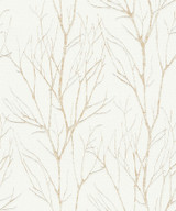 Advantage Diani Gold Metallic Tree Wallpaper Bali Covers about 57.8 square feet Germany Unpasted 25.2-in repeat, straight match 21-in by 33-ft long roll - My Fabric Connection -