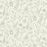 Advantage Nami Olive Floral Wallpaper Bali Covers about 57.8 square feet Germany Unpasted 25.2-in repeat, drop match 21-in by 33-ft long roll - My Fabric Connection -