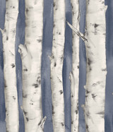 Chesapeake Pioneer Denim Birch Tree Wallpaper Birch & Sparrow Covers about 56.4 square feet United States Prepasted 24-in repeat, drop match 20.5-in by 33-ft long roll - My Fabric Connection - Chesapeake Pioneer Denim Birch Tree Wallpaper Birch & Sparrow Covers about 56.4 square feet United States Prepasted 24-in repeat, drop match 20.5-in by 33-ft long roll - My Fabric Connection -
