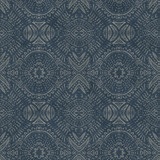 Chesapeake Java Navy Medallion Wallpaper Birch & Sparrow Covers about 56.4 square feet United States Prepasted 20.5-in repeat, straight match 20.5-in by 33-ft long roll - My Fabric Connection - Chesapeake Java Navy Medallion Wallpaper Birch & Sparrow Covers about 56.4 square feet United States Prepasted 20.5-in repeat, straight match 20.5-in by 33-ft long roll - My Fabric Connection -