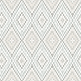 Chesapeake Ganado Grey Geometric Ikat Wallpaper Birch & Sparrow Covers about 56.4 square feet United States Prepasted 20.5-in repeat, straight match 20.5-in by 33-ft long roll - My Fabric Connection -