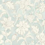 Chesapeake Plumeria Aqua Floral Trail Wallpaper Blue Heron Covers about 56.4 square feet United States Prepasted 20.5-in repeat, straight match 20.5-in by 33-ft long roll - My Fabric Connection - Chesapeake Plumeria Aqua Floral Trail Wallpaper Blue Heron Covers about 56.4 square feet United States Prepasted 20.5-in repeat, straight match 20.5-in by 33-ft long roll - My Fabric Connection -