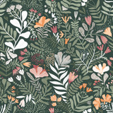 A-Street Prints Brittsommar Evergreen Woodland Floral Wallpaper Botanica Covers about 57.5 square feet Sweden Unpasted 20.9-in repeat, straight match 20.9-in by 33-ft long roll - My Fabric Connection - A-Street Prints Brittsommar Evergreen Woodland Floral Wallpaper Botanica Covers about 57.5 square feet Sweden Unpasted 20.9-in repeat, straight match 20.9-in by 33-ft long roll - My Fabric Connection -