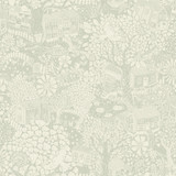 A-Street Prints Bygga Bo Seafoam Woodland Village Wallpaper Briony Covers about 57.5 square feet Sweden Unpasted 20.9-in repeat, half drop match 20.9-in by 33-ft long roll - My Fabric Connection -