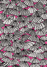 ohpopsi Dara Raspberry Jolly Brollies Wallpaper Concept Covers about 54.2 square feet Great Britain Unpasted 27.9-in repeat, straight match 19.7-in by 33-ft long roll - My Fabric Connection - ohpopsi Dara Raspberry Jolly Brollies Wallpaper Concept Covers about 54.2 square feet Great Britain Unpasted 27.9-in repeat, straight match 19.7-in by 33-ft long roll - My Fabric Connection -