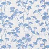 Advantage Sprig Blue Trail Wallpaper Curio Covers about 56.4 square feet Great Britain Unpasted 20.9-in repeat, straight match 20.5-in by 33-ft long roll - My Fabric Connection -
