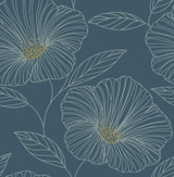 A-Street Prints Mythic Blue Floral Wallpaper Mistral Covers about 56.4 square feet Great Britain Unpasted 20.9-in repeat, straight match 20.5-in by 33-ft long roll - My Fabric Connection - A-Street Prints Mythic Blue Floral Wallpaper Mistral Covers about 56.4 square feet Great Britain Unpasted 20.9-in repeat, straight match 20.5-in by 33-ft long roll - My Fabric Connection -