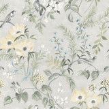 Chesapeake Frederique Grey Bloom Wallpaper Delphine Covers about 56.4 square feet United States Prepasted 20.5-in repeat, straight match 20.5-in by 33-ft long roll - My Fabric Connection - Chesapeake Frederique Grey Bloom Wallpaper Delphine Covers about 56.4 square feet United States Prepasted 20.5-in repeat, straight match 20.5-in by 33-ft long roll - My Fabric Connection -