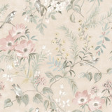Chesapeake Frederique Blush Bloom Wallpaper Delphine Covers about 56.4 square feet United States Prepasted 20.5-in repeat, straight match 20.5-in by 33-ft long roll - My Fabric Connection -