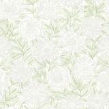 Chesapeake Faustin Green Floral Wallpaper Delphine Covers about 56.4 square feet United States Prepasted 20.5-in repeat, straight match 20.5-in by 33-ft long roll - My Fabric Connection -