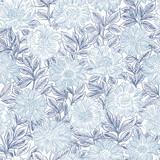 Chesapeake Faustin Navy Floral Wallpaper Delphine Covers about 56.4 square feet United States Prepasted 20.5-in repeat, straight match 20.5-in by 33-ft long roll - My Fabric Connection -