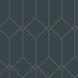 ESTA Home Trilliant Dark Blue Art Deco Motif Wallpaper Design Department Covers about 57.5 square feet Netherlands Unpasted 20.9-in repeat, straight match 20.9-in by 33-ft long roll - My Fabric Connection - ESTA Home Trilliant Dark Blue Art Deco Motif Wallpaper Design Department Covers about 57.5 square feet Netherlands Unpasted 20.9-in repeat, straight match 20.9-in by 33-ft long roll - My Fabric Connection -