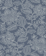A-Street Prints Larkin Blue Floral Wallpaper Equinox Covers about 56.4 square feet Great Britain Unpasted 25.2-in repeat, straight match 20.5-in by 33-ft long roll - My Fabric Connection - A-Street Prints Larkin Blue Floral Wallpaper Equinox Covers about 56.4 square feet Great Britain Unpasted 25.2-in repeat, straight match 20.5-in by 33-ft long roll - My Fabric Connection -