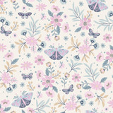 Chesapeake Zev Pink Butterfly Wallpaper Fable Covers about 57.5 square feet France Unpasted 10.4-in repeat, drop match 20.9-in by 33-ft long roll - My Fabric Connection -