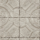 Chesapeake Susanna Taupe Vintage Tin Tile Wallpaper Farmhouse Covers about 56.4 square feet United States Prepasted 20.9-in repeat, straight match 20.5-in by 33-ft long roll - My Fabric Connection - Chesapeake Susanna Taupe Vintage Tin Tile Wallpaper Farmhouse Covers about 56.4 square feet United States Prepasted 20.9-in repeat, straight match 20.5-in by 33-ft long roll - My Fabric Connection -